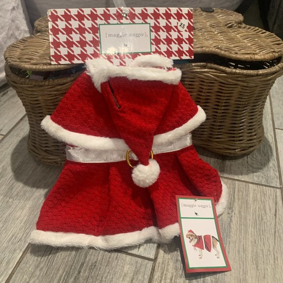 Maggie Waggie Mrs. Claus Christmas Caped Dress with Matching Hat XS NWT - Picture 5 of 11
